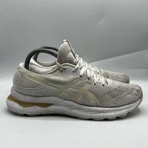 Asics Gel-Nimbus 24 Womens Size 9 White/Cream Low Top Sneakers Running Shoes
